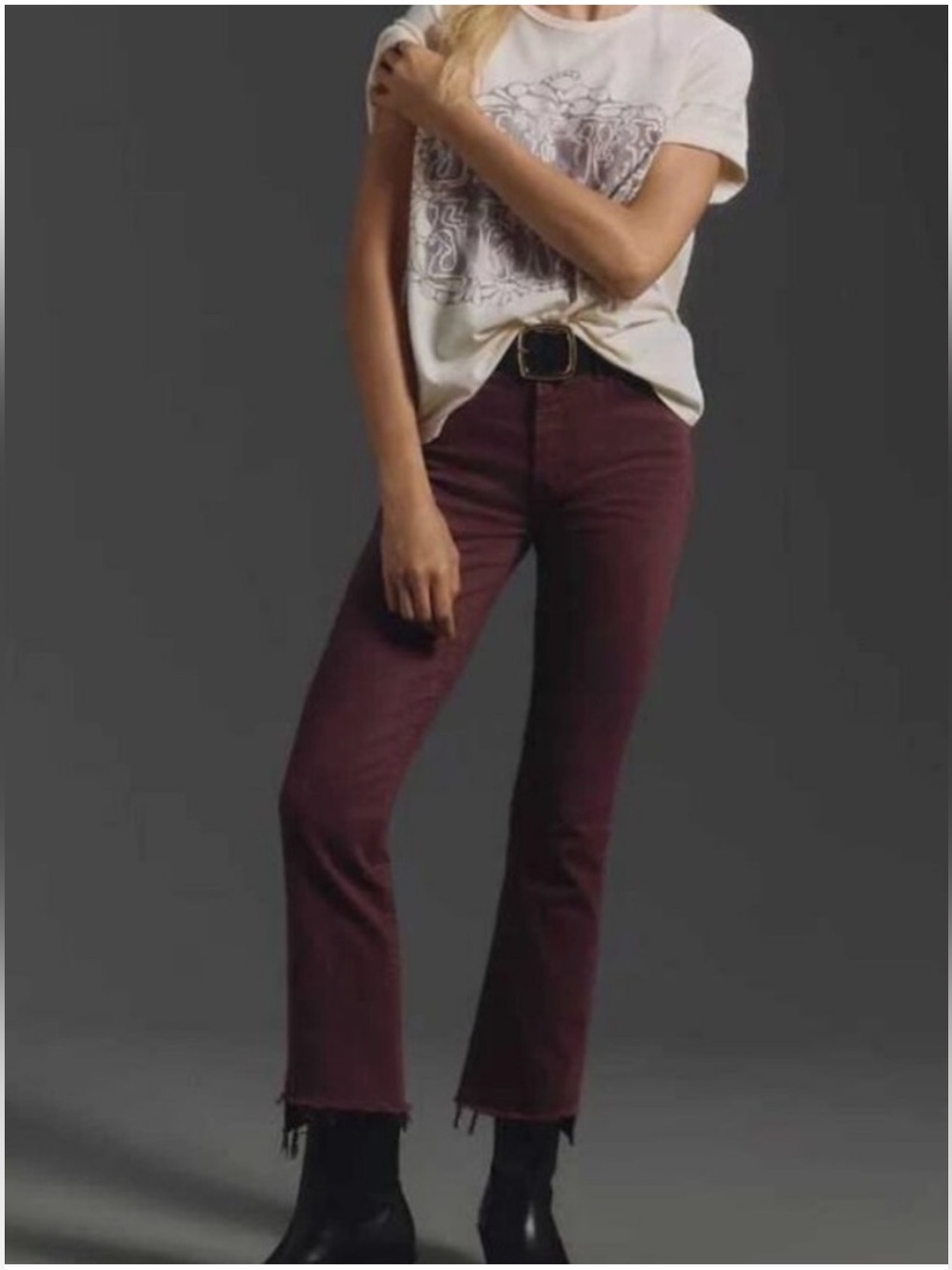 Mother The Insider Crop Step Fray Jean